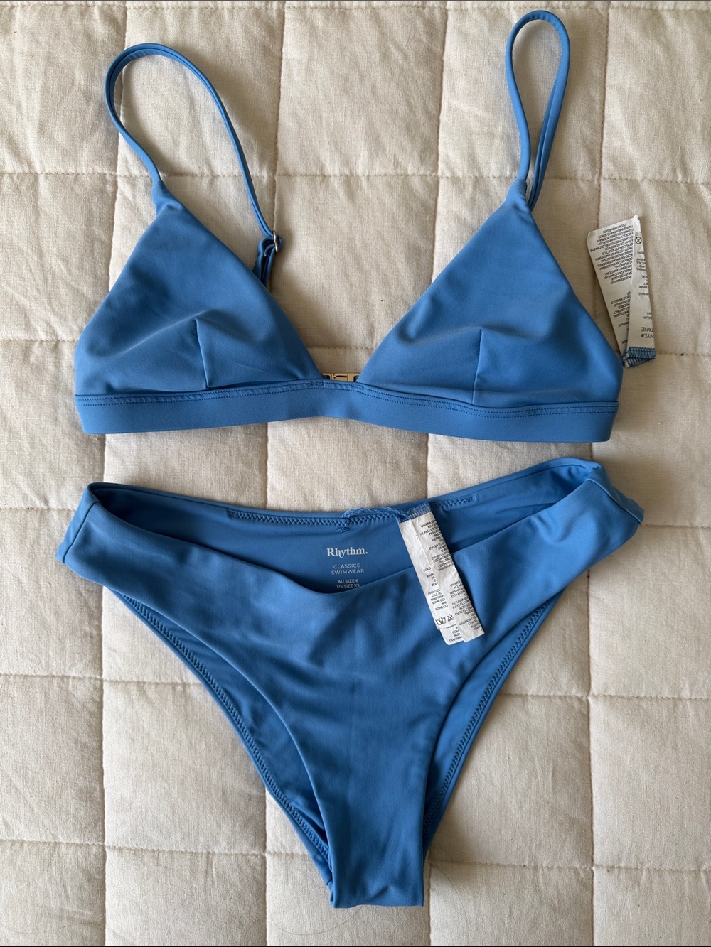 Rhythm Sky Blue Minimal Triangle Bikini Set